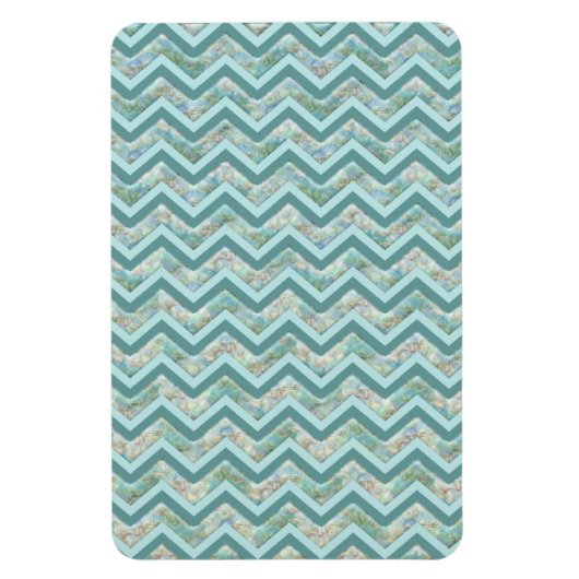 Moeder van Pearl Blauwgroen ZigZag Magneet (Verticaal)
