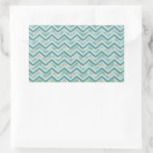 Moeder van Pearl Blauwgroen ZigZag Rechthoekige Sticker (Tas)