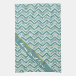 Moeder van Pearl Blauwgroen ZigZag Theedoek