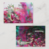 MOEDER VAN PEARL EN SEAHORSE MONOGRAM roze fuchsie Visitekaartje (Voorkant / Achterkant)