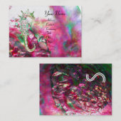 MOEDER VAN PEARL EN SEAHORSE MONOGRAM roze fuchsie Visitekaartje (Voorkant / Achterkant)