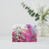 MOEDER VAN PEARL EN SEAHORSE MONOGRAM roze fuchsie Visitekaartje (Staand voorkant)