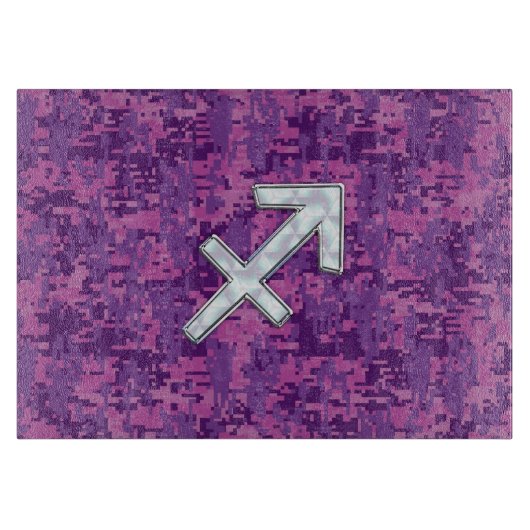 Moeder van Pearl Sagittarius Symbol Fuchsia Camo Snijplank (Voorkant)