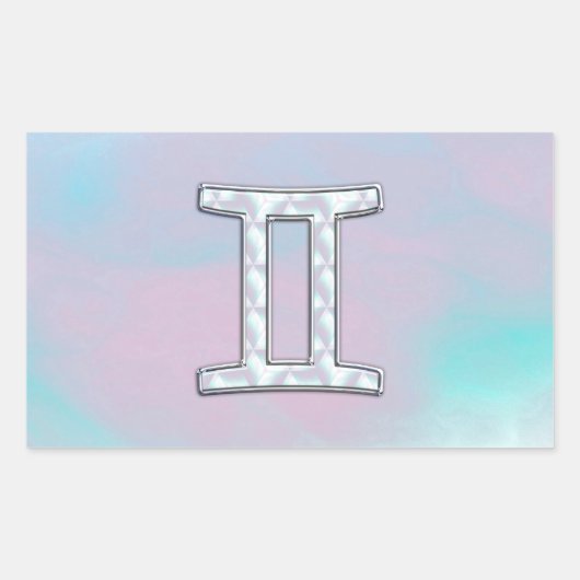 Moeder van Pearl Style Gemini Rechthoekige Sticker (Voorkant)