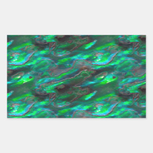 Moeder van Pearl Texture Blauwgroen Photo Pattern Rechthoekige Sticker