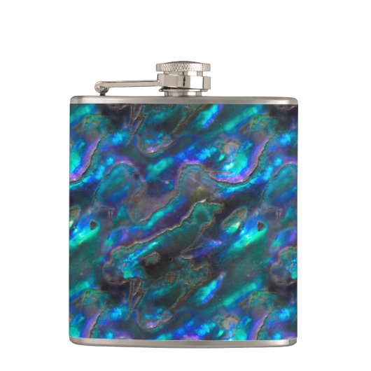 Moeder van Pearl Texture Blue Photo Pattern Heupfles (Voorkant)