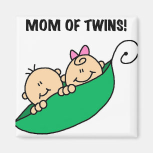 Moeder van Twins-erwten in een Pod Tshirts en gesc Magneet