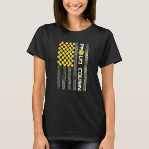 Moeder van vrouwen met rode neef Amerikaanse vlag T-shirt