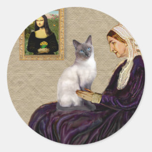 Moeder van Whistler - blauwpunt Siamees kat Ronde Sticker