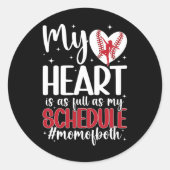 Moeder van zowel trotse dans als honkbal moeder ronde sticker (Voorkant)