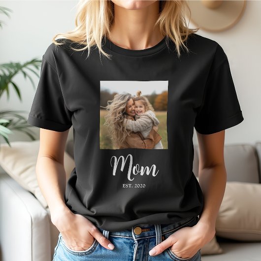 Moeder Vastgestelde Script Tekst Foto T-shirt
