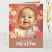 Moeder Verjaardagskaart Voeg Twee Foto's en Tekst Kaart (Gele Bloem)