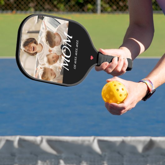 Moeder Vestigde Leuk Script Foto Hart Pickleball Paddle (Insitu)
