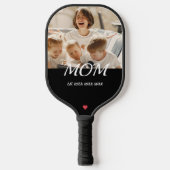 Moeder Vestigde Leuk Script Foto Hart Pickleball Paddle (Voorkant)