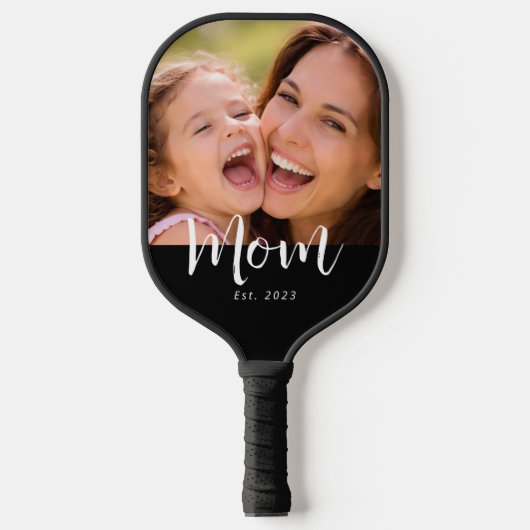 Moeder Vestigde Leuk Script Foto Pickleball Paddle (Voorkant)