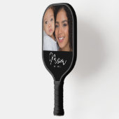 Moeder Vestigde Leuk Script Foto Pickleball Paddle (Links)