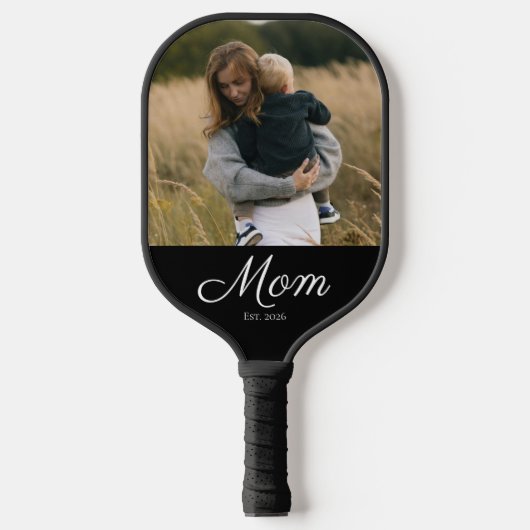 Moeder Vestigde Leuk Script Foto Pickleball Paddle (Voorkant)