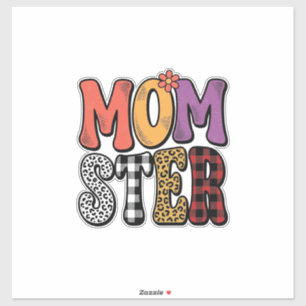 Moeder Vintage Moeder Luipaard Schotland Typografi Sticker