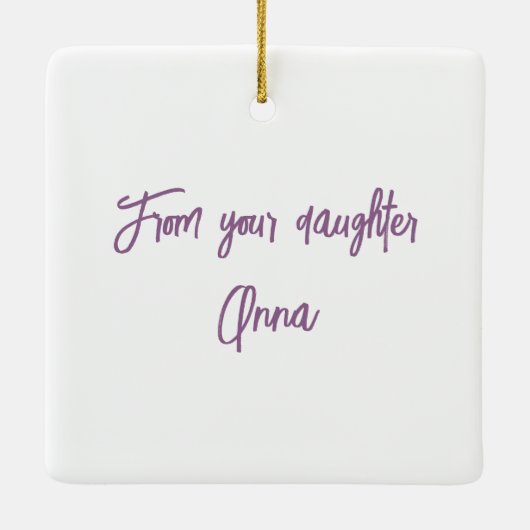 Moeder Violet "Blij dat we zijn vrienden" Ornament (Achterkant)