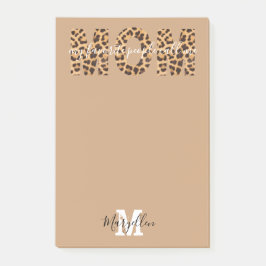 Moeder Voeg je naam en monogram luipaardprint toe Post-it® Notes