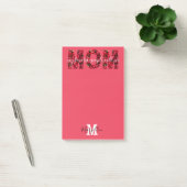 Moeder Voeg je naam en monogram toe Rode Rozen Post-it® Notes (Kantoor)