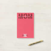 Moeder Voeg je naam en monogram toe Rode Rozen Post-it® Notes (Op bureau)