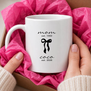 Moeder voor Coco mok roze strik strepen