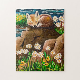 "Moeder Vos" Baby Fox Puzzel Legpuzzel