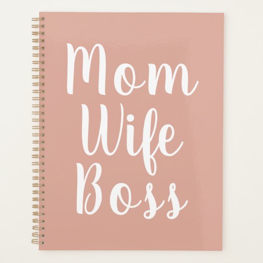 Moeder vrouw baas stoffige roze aangepaste script planner (Voorkant)