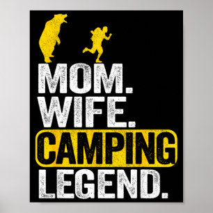 Moeder vrouw kampeerlegende rv camper outdoor vrou poster