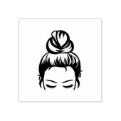 Moeder Vrouw rommelig broodje rubberstempel Rubberstempel (Afrduk)