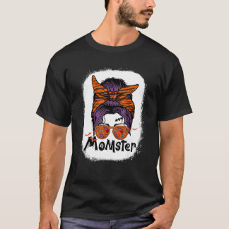 Moeder Vrouwen Halloween Rommelige Bun Moeder T-shirt