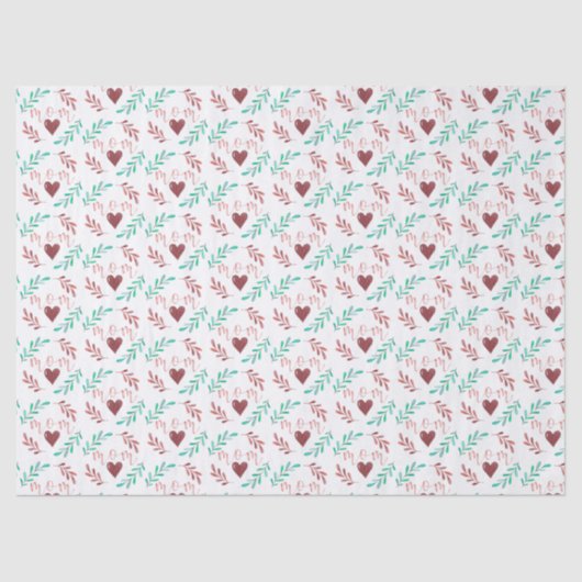 Moeder Waterverf Hart Tissue Papier (Voorkant)