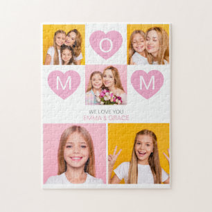 Moeder We houden van jou Kinderen Namen Foto Colla Legpuzzel
