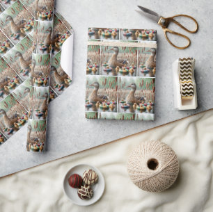 Moeder wilde eend met eendjes cadeaupapier
