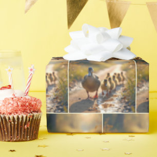 Moeder wilde eend met eendjes cadeaupapier