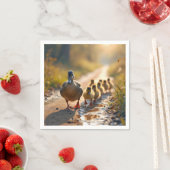 Moeder wilde eend met eendjes servet (Insitu)