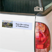 Moeder Wolf en Pups Mountain River Valley Bumpersticker (Op Truck)