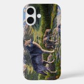 Moeder Wolf en Pups Mountain River Valley Case-Mate iPhone Case (Achterkant)