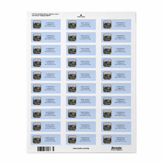 Moeder Wolf en Pups Mountain River Valley Etiket (Full Sheet)