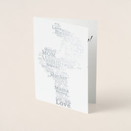 Moeder Word Art Folie Kaarten