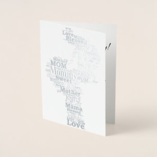 Moeder Word Art Folie Kaarten