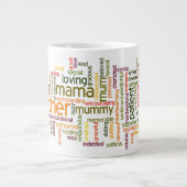 Moeder Word Cloud Jumbo Mok (Voorkant)