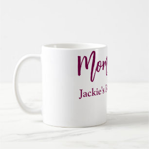 Moeder worden baby shower naam datum roze eenvoudi koffiemok