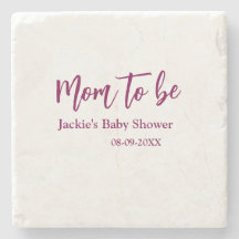 Moeder worden baby shower naam datum roze eenvoudi