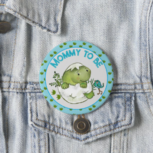 Moeder Worden Cute Hatching Dino Baby Shower Knop Ronde Button 7,6 Cm