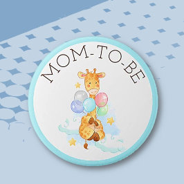 Moeder wordt Baby shower Giraffe Button