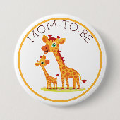 Moeder wordt Baby shower Giraffe Ronde Button 7,6 Cm (Voorkant)