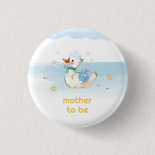 Moeder Wordt Bad Tijd Klein Eendje Baby Shower Ronde Button 3,2 Cm