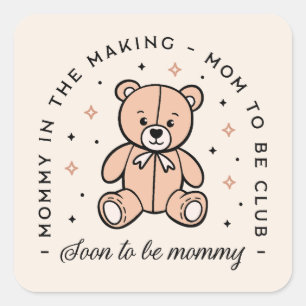 Moeder wordt club preppy cottagecore esthetiek vierkante sticker
